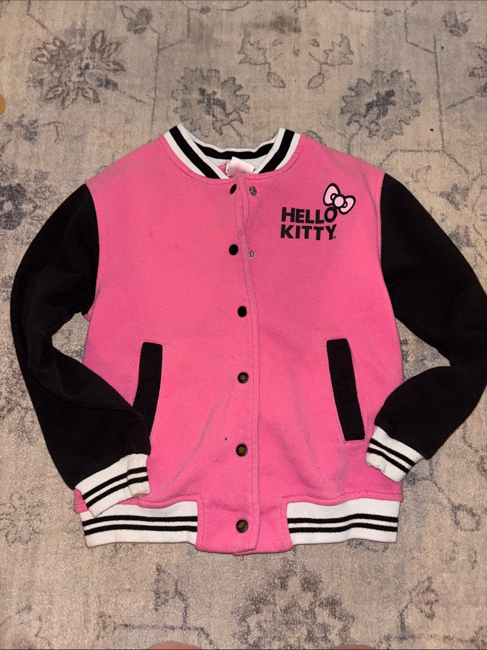Hello Kitty Pink & Black Letterman Jacket